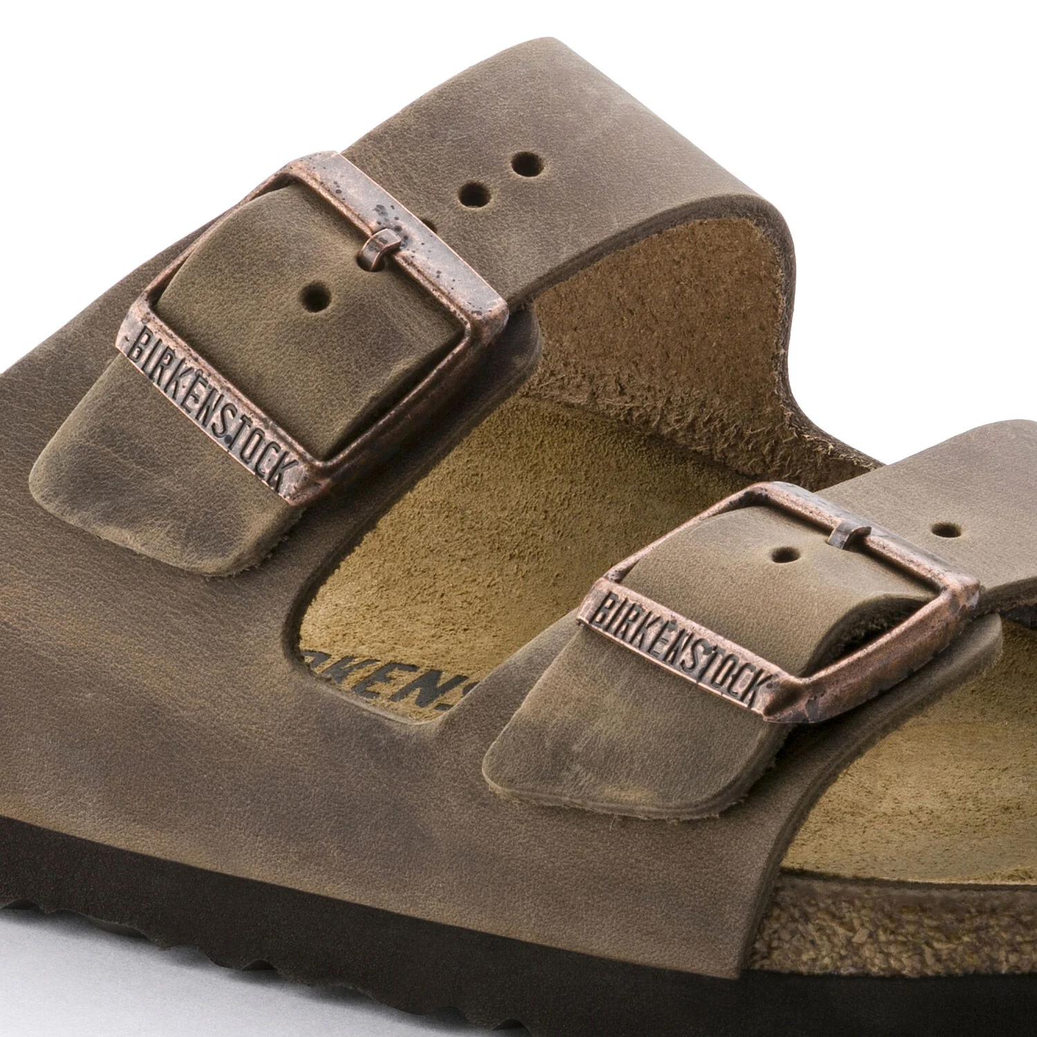 Arizona Cork Tobacco Brown Oiled Leather Sandal- Regular/Wide - Image 5