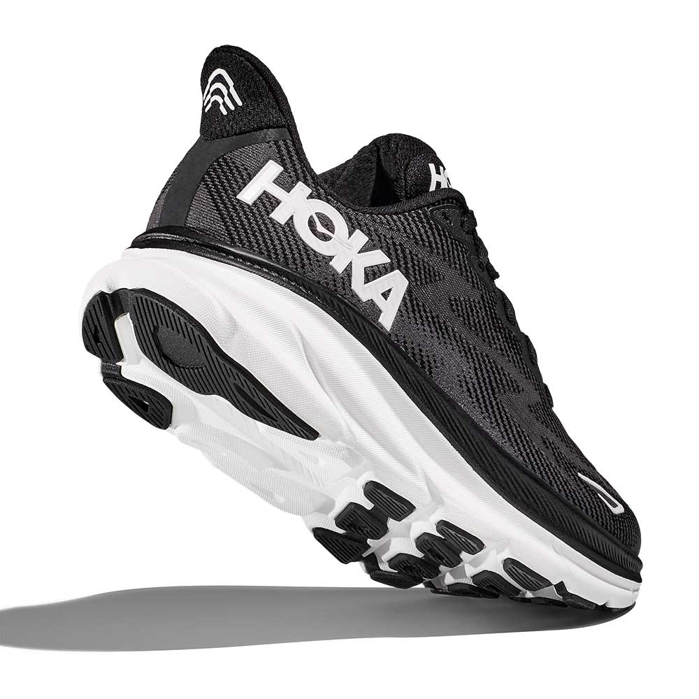 Men's Clifton 9 Running Shoe - Black/White - Image 5