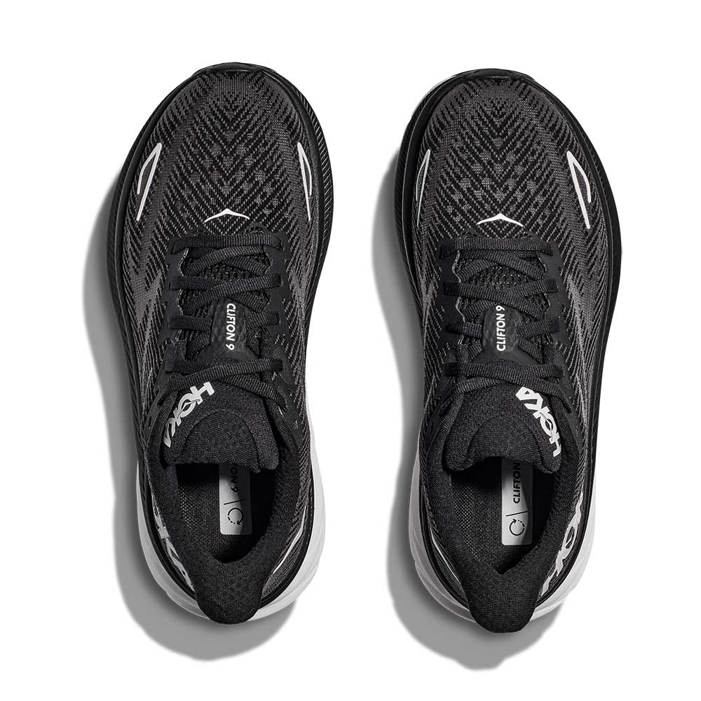 Men's Clifton 9 Running Shoe - Black/White - Image 7