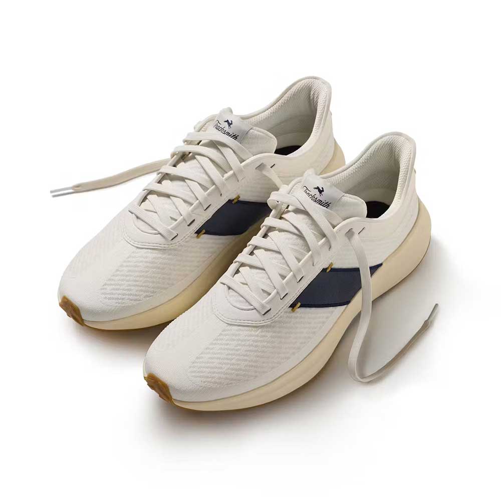 All Gender Eliot Runner Running Shoe - Ivory/ Navy - Regular (D) - Image 2