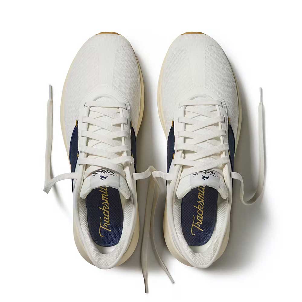 All Gender Eliot Runner Running Shoe - Ivory/ Navy - Regular (D) - Image 5