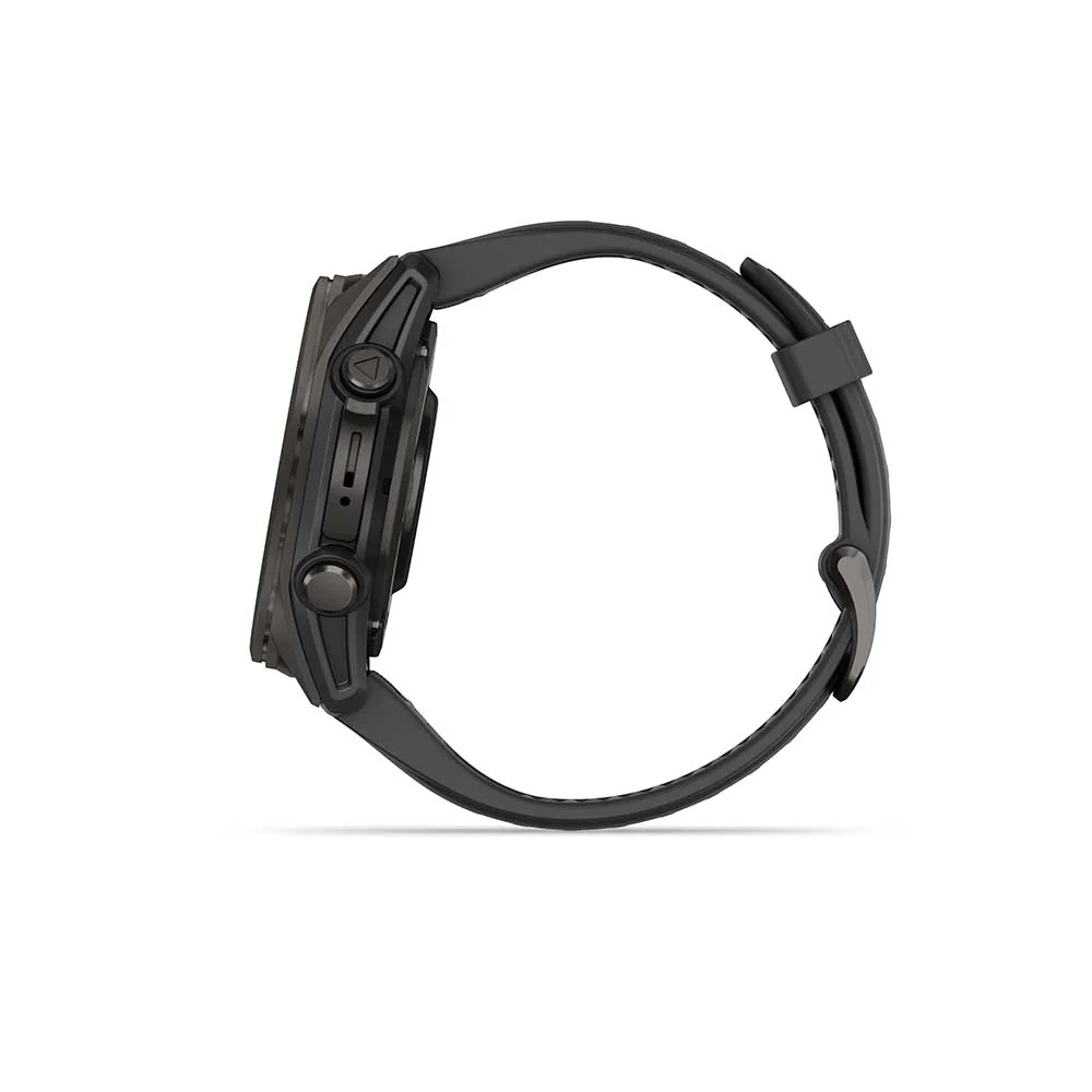 fenix 8 - 43 mm, AMOLED, Sapphire - Carbon Gray DLC Titanium/Black/Pebble Gray Silicone - Image 12