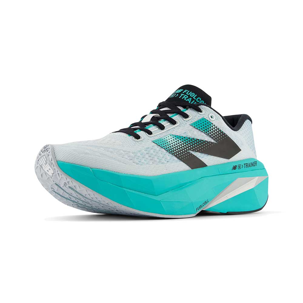 Men's FuelCell SuperComp Trainer v3 Running Shoe - White/Cyber Jade - Regular (D) - Image 2
