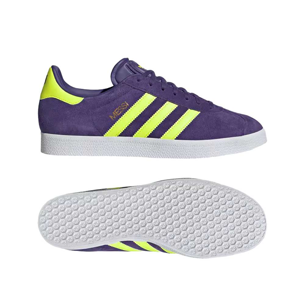 Gazelle Messi Indoor Soccer Shoe - University Purple/Lucid lemon/Footwear White - Regular (D) - Image 7
