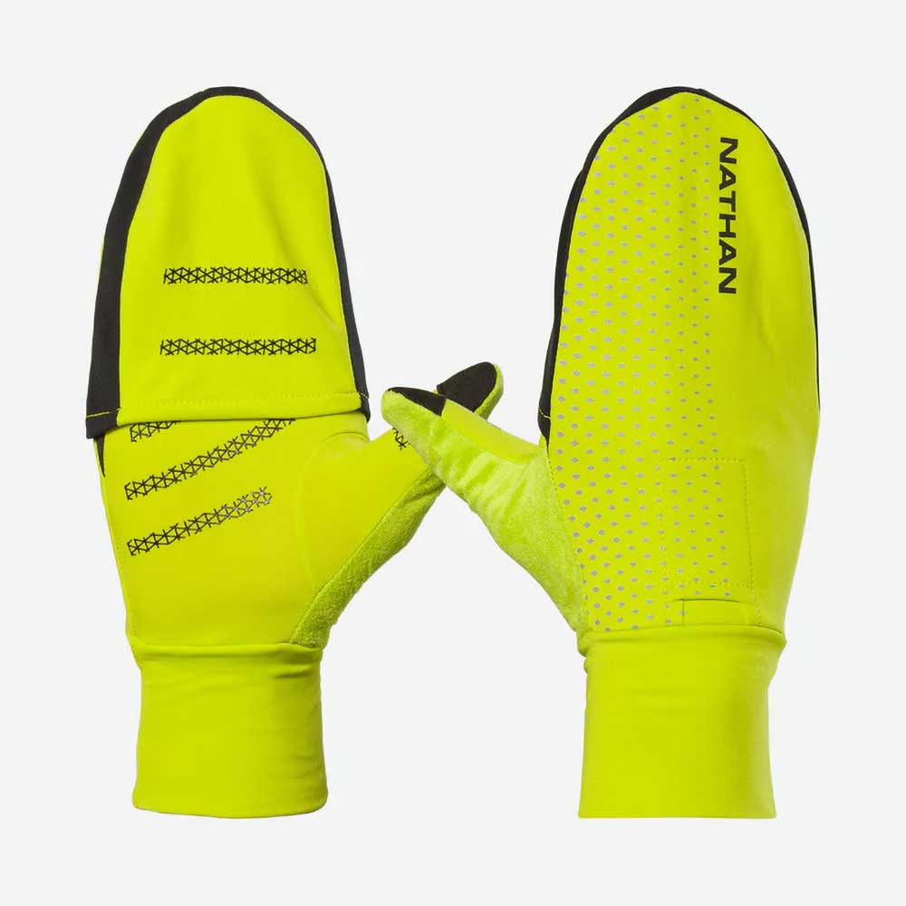 HyperNight Reflective Convertible Mitt - Hi Vis Yellow/Geo Print - Image 3