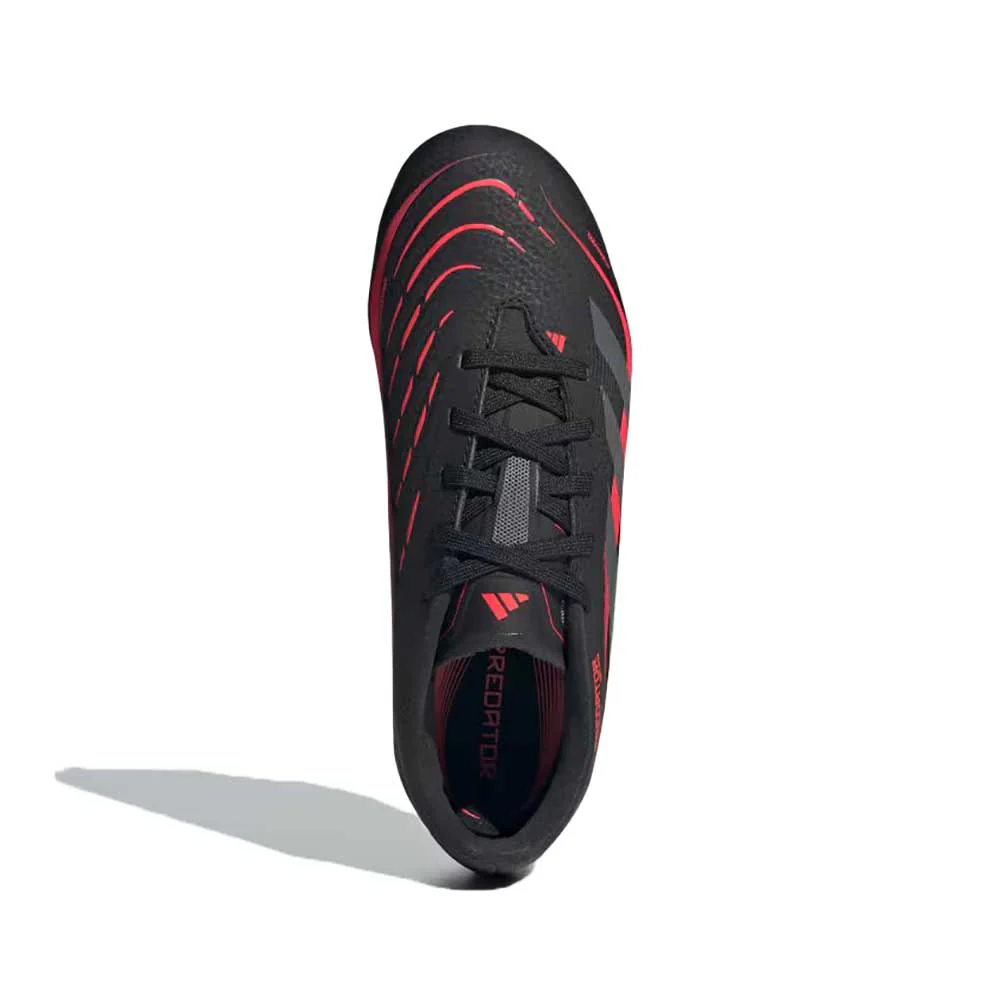 JR Predator League FG Soccer Cleat - Core Black/Grey Four/Lucid Red - Regular (D) - Image 2