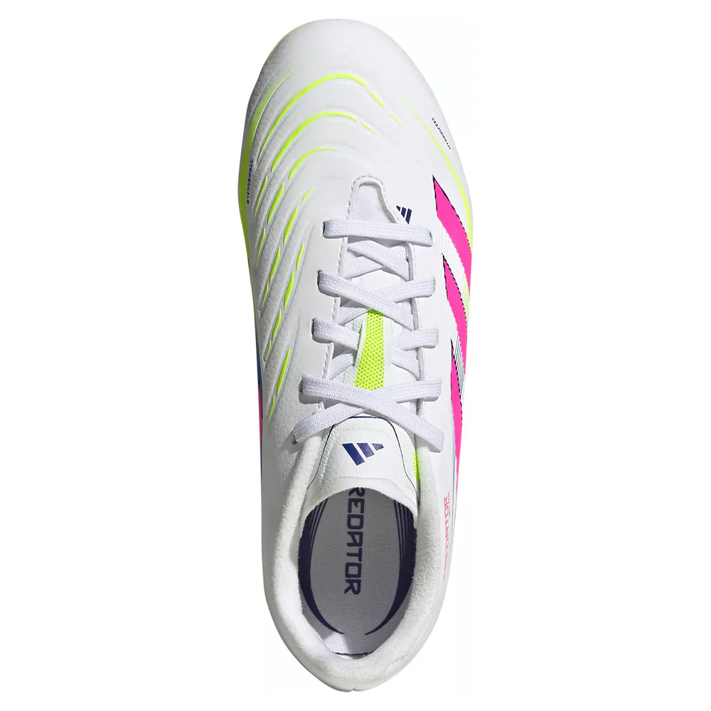 JR Predator League FG Soccer Cleats - Ftwr White/Lucid Pink/Lucid Lemon - Regular (D) - Image 2