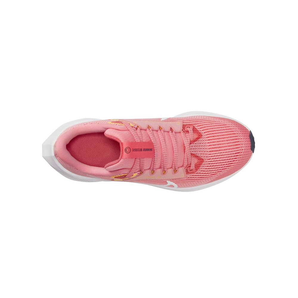 Youth Pegasus 40 Running Shoe- Coral Chalk/White/Citron Pulse - Regular (D) - Image 5