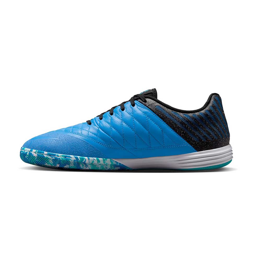 Lunar Gato II Indoor Soccer Shoe - Metallic Silver/Black/Neptune Blue - Regular (D) - Image 2