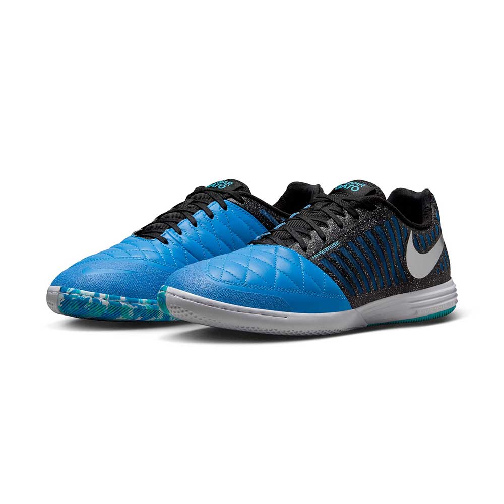 Lunar Gato II Indoor Soccer Shoe - Metallic Silver/Black/Neptune Blue - Regular (D) - Image 3