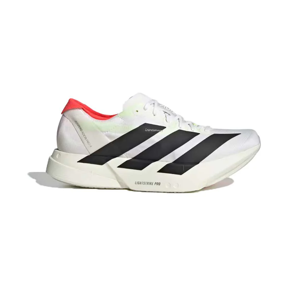 Men's Adios Pro 4 Running Shoe - Footwear white/core black/silver metallic - Regular (D)