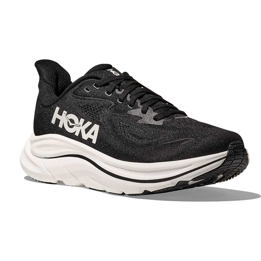 Men's Clifton 10 Running Shoe - Black/White - Wide (2E) - Image 2