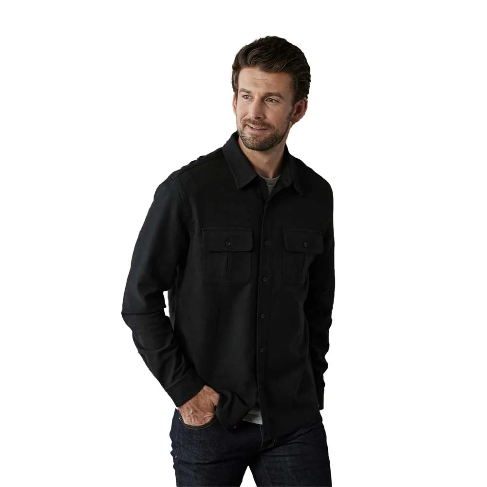 Men's Comfort Terry Shirt Jacket - Black - Image 2