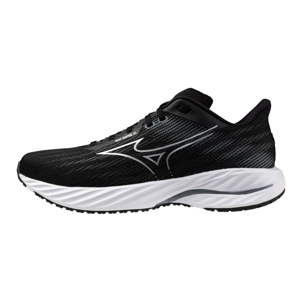 Men's Wave Inspire 21 Running Shoe - Black/Silver - Wide (2E) - Image 3