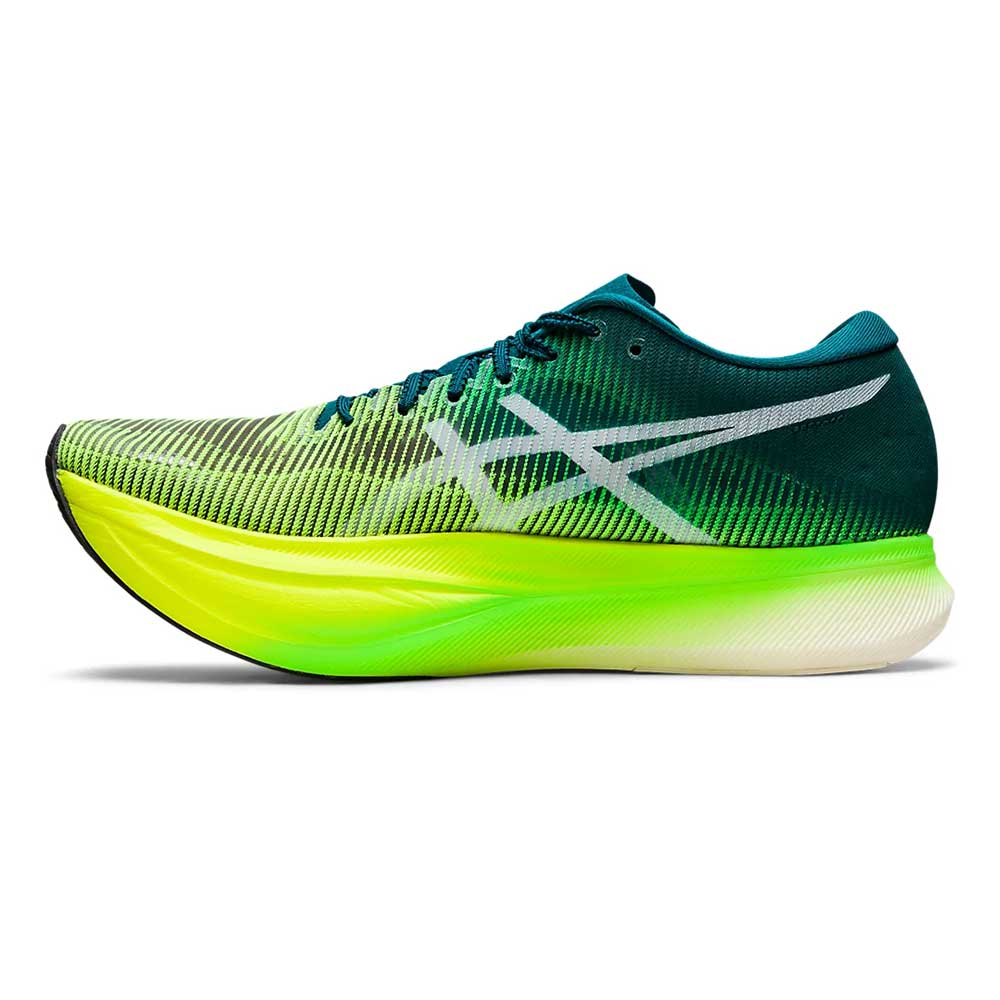 Men's Metaspeed Sky+ Running Shoe- Velvet Pine/Safety Yellow- Regular (D) - Image 4