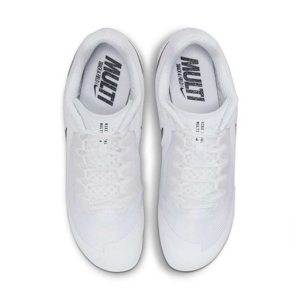 All Gender Nike Zoom Rival Multi Spike - White/Black/Metallic Silver - Regular (D) - Image 4