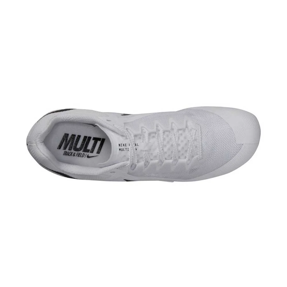 All Gender Nike Zoom Rival Multi Spike - White/Black/Metallic Silver - Regular (D) - Image 5