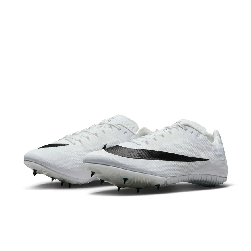 All Gender Nike Zoom Rival Sprint Spike- White/Black/Metallic Silver- Regular (D) - Image 3