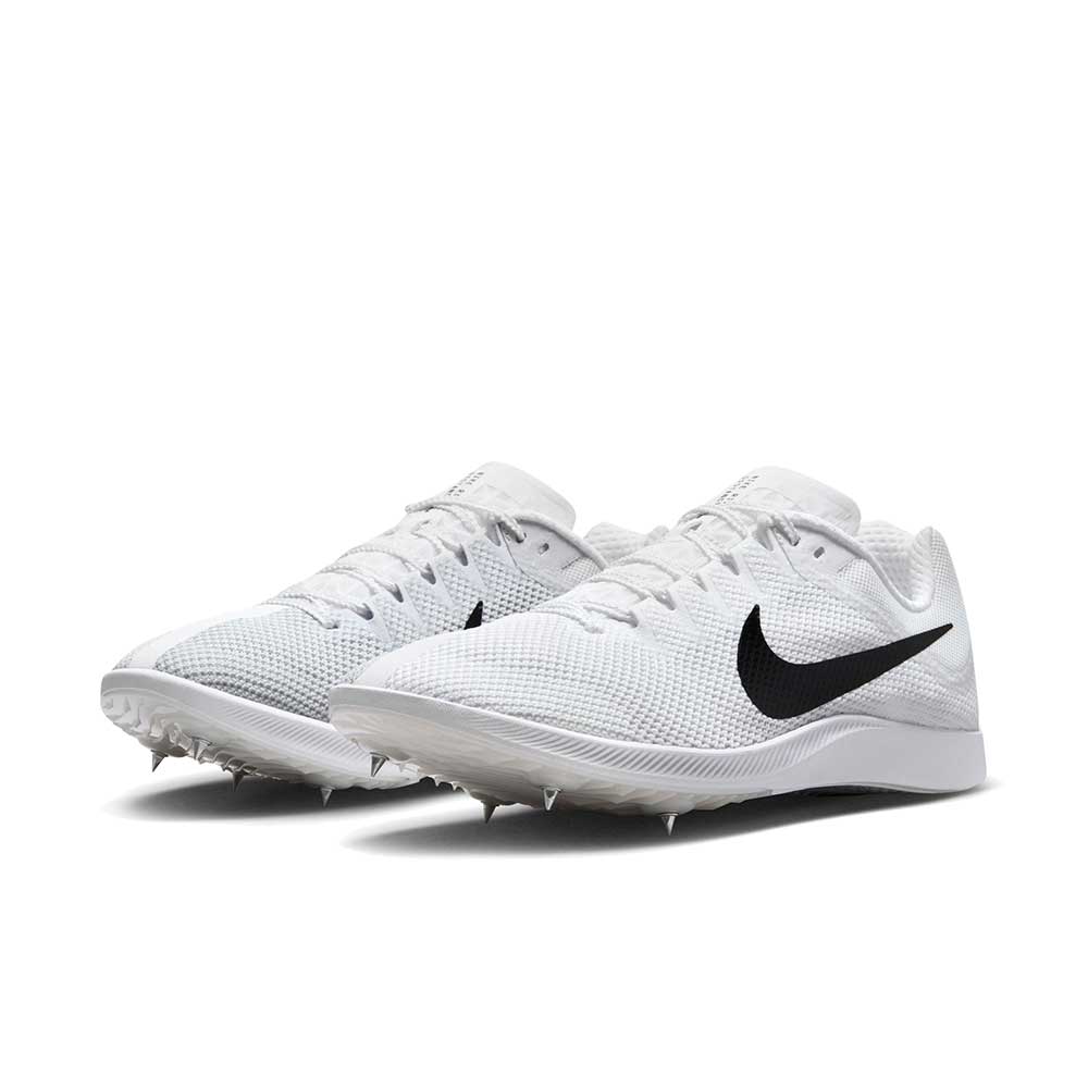 All Gender Nike Zoom Rival Distance Track Spike - White/Black/Metallic Silver - Image 2