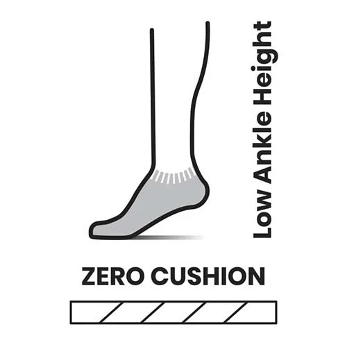 Men's Run Zero Cushion Low Ankle Socks - Light Gray - Image 2