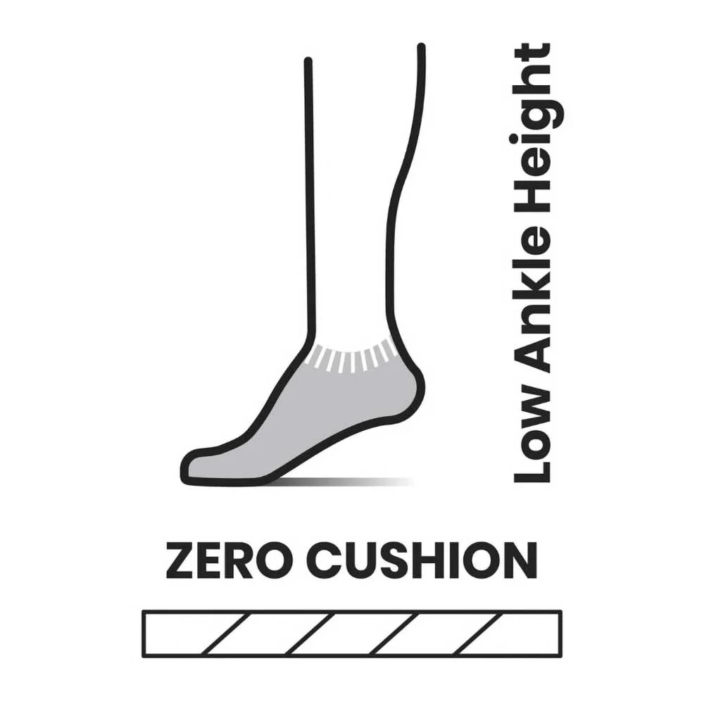 Men's Performance Run Zero Cushion Low Ankle Socks - White - Image 2