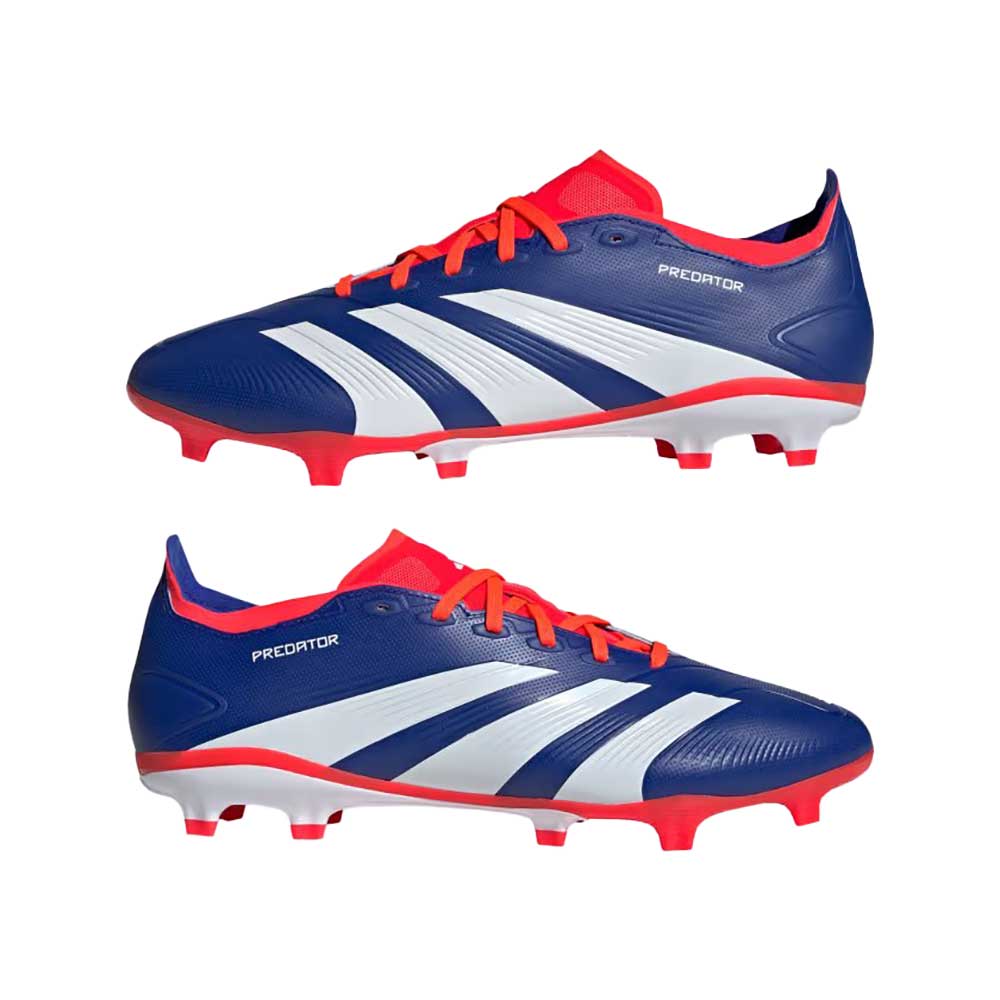 Men's Predator League FG Soccer Cleats - Lucid Blue/Cloud White/Solar Red - Regular (D) - Image 7