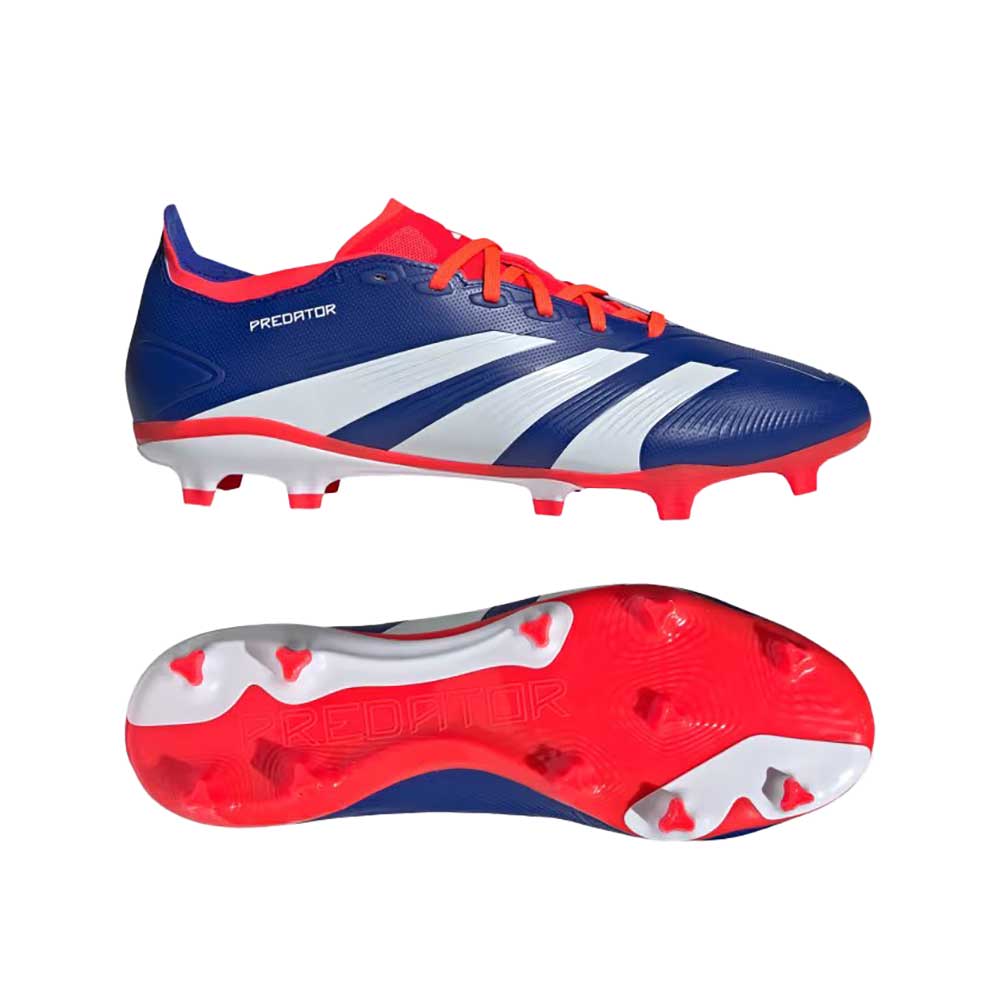 Men's Predator League FG Soccer Cleats - Lucid Blue/Cloud White/Solar Red - Regular (D) - Image 8