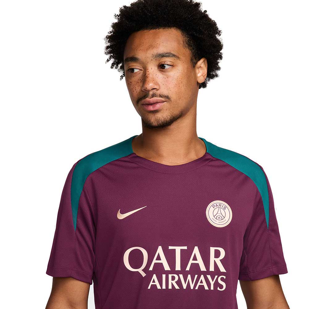 Men's PSG DF Strike Short Sleeve Top - Bordeaux/Bordeaux/Geode Teal - Image 4