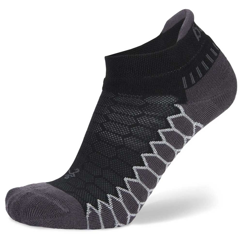 Silver No Show Tab Running Socks- Black - Image 2