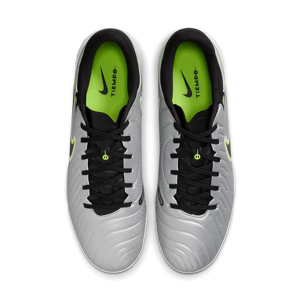 Tiempo Legend 10 Academy TF Turf Soccer Shoe - Metallic Silver/White/Volt - Regular (D) - Image 4