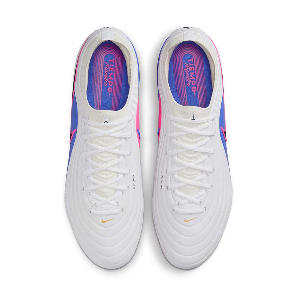 Tiempo Maestro Elite FG Soccer Cleat - White/Black/Racer Blue - Regular (D) - Image 4