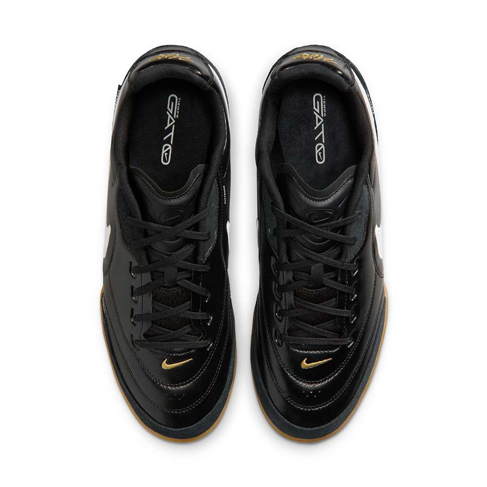 Men's Tiempo Street Gato Indoor Soccer Shoe - Black/White - Regular (D) - Image 6