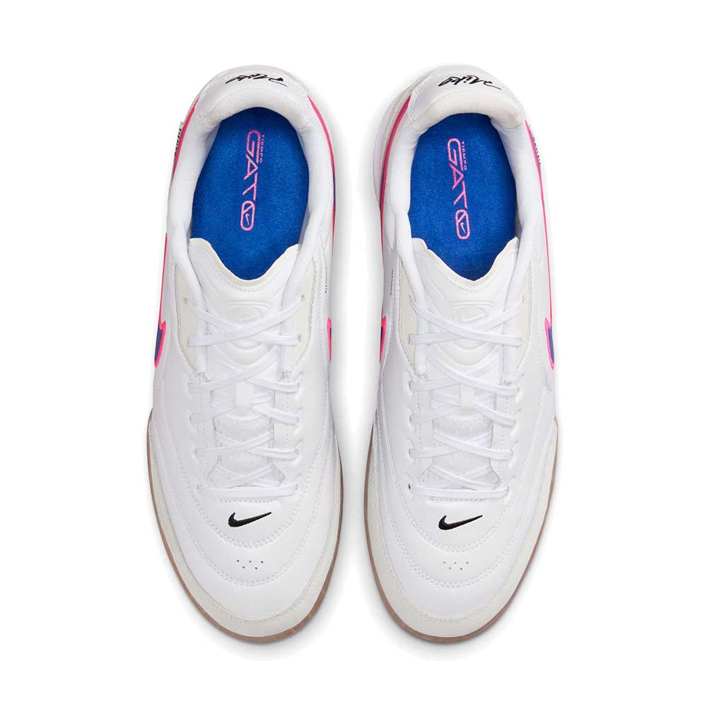 Men's Tiempo Street Gato Indoor Soccer Shoe - White/Racer Blue/Pink Blast - Regular (D) - Image 4
