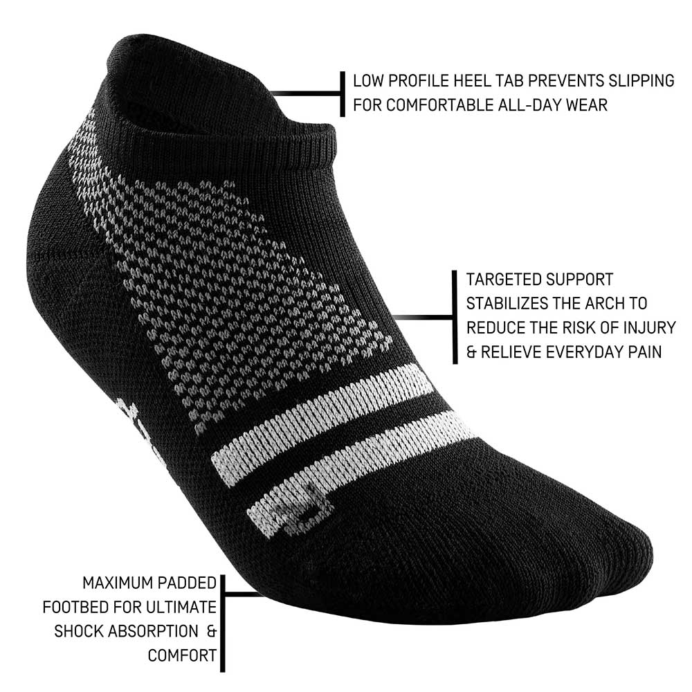 Men's Training No Show Socks -  Black Training - Image 5