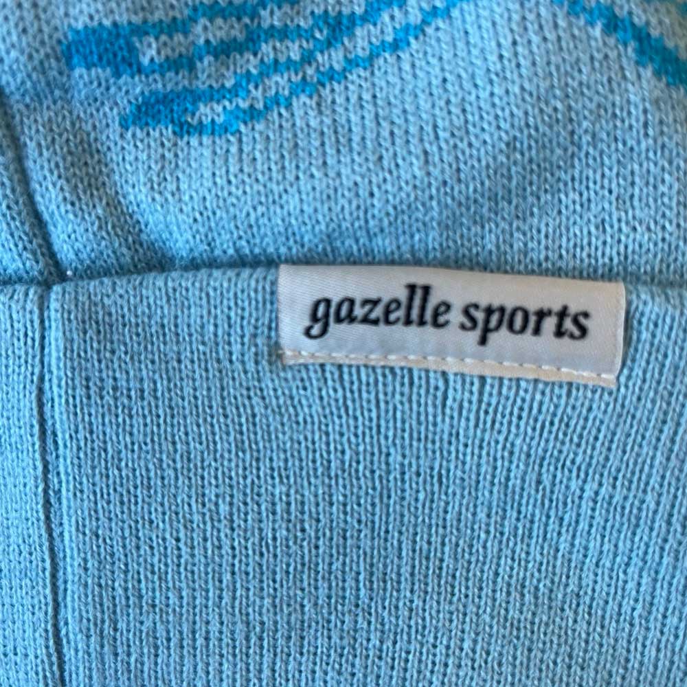 Vintage Gazelle Knit Cuffed Beanie - Light Blue/Blue - Image 3