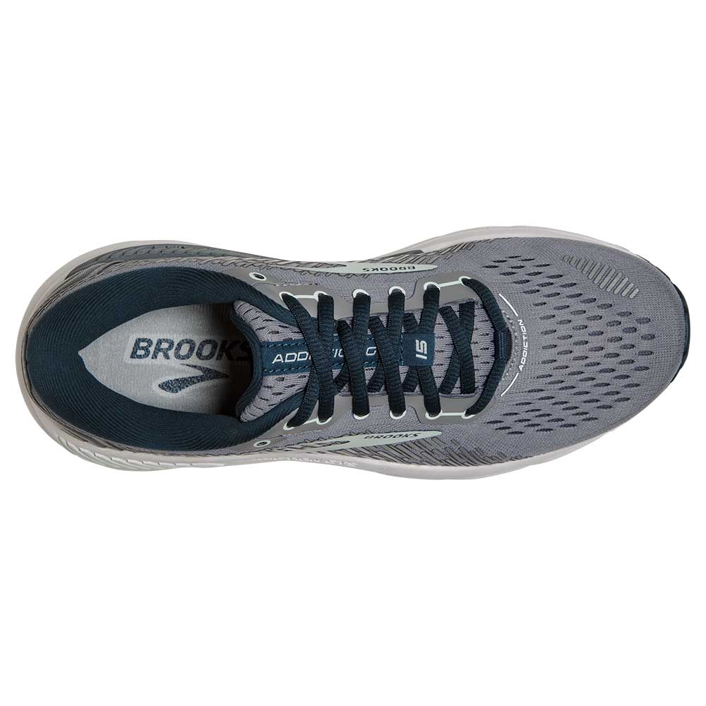 Women's Addiction GTS 15 Running Shoe- Grey/Navy/Aqua- Narrow (2A) - Image 4