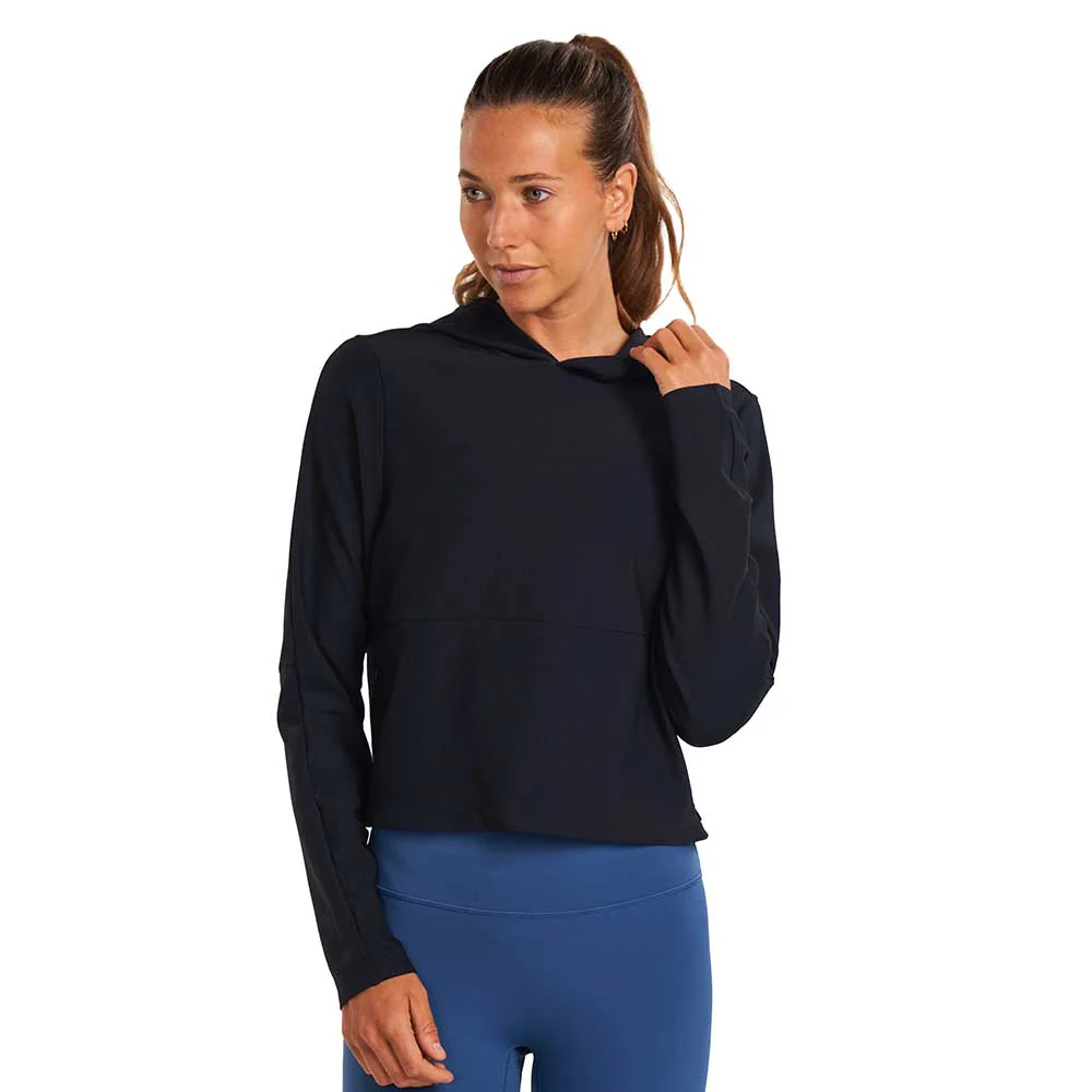Women's Altrn Rib Hoodie - Black - Image 2