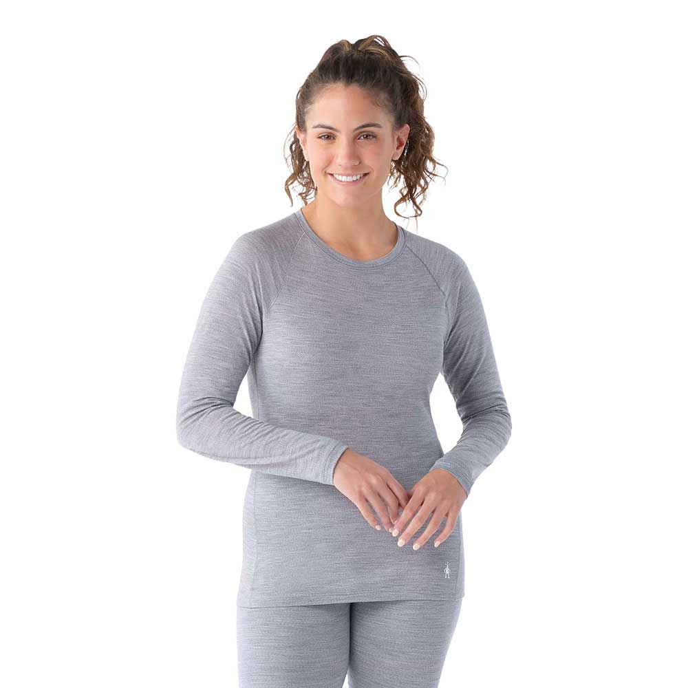 Women's Classic All-Season Merino Base Layer Crew - Light Grey Heather - Image 2