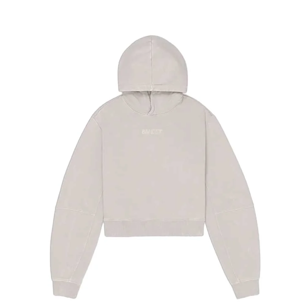 Women's Cotton Fleece Cropped Hoodie - Ash