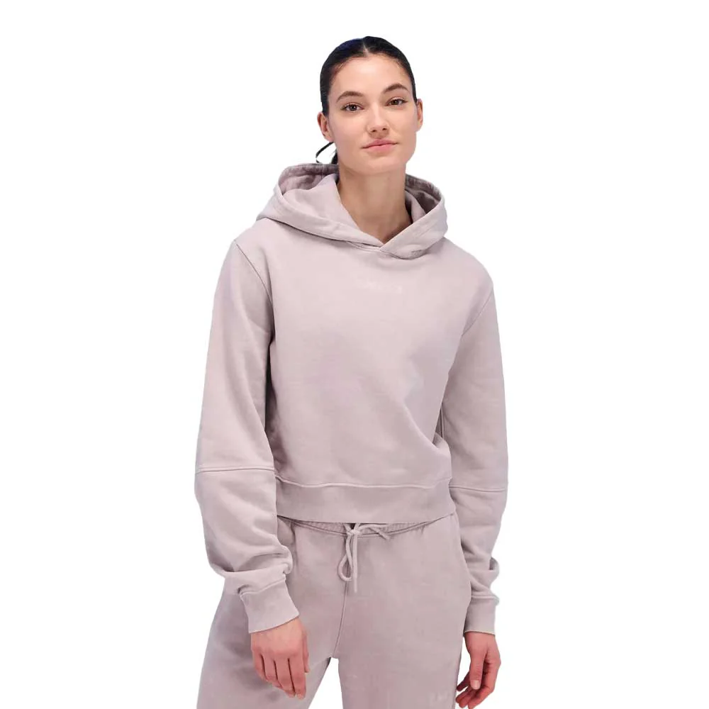 Women's Cotton Fleece Cropped Hoodie - Ash - Image 2