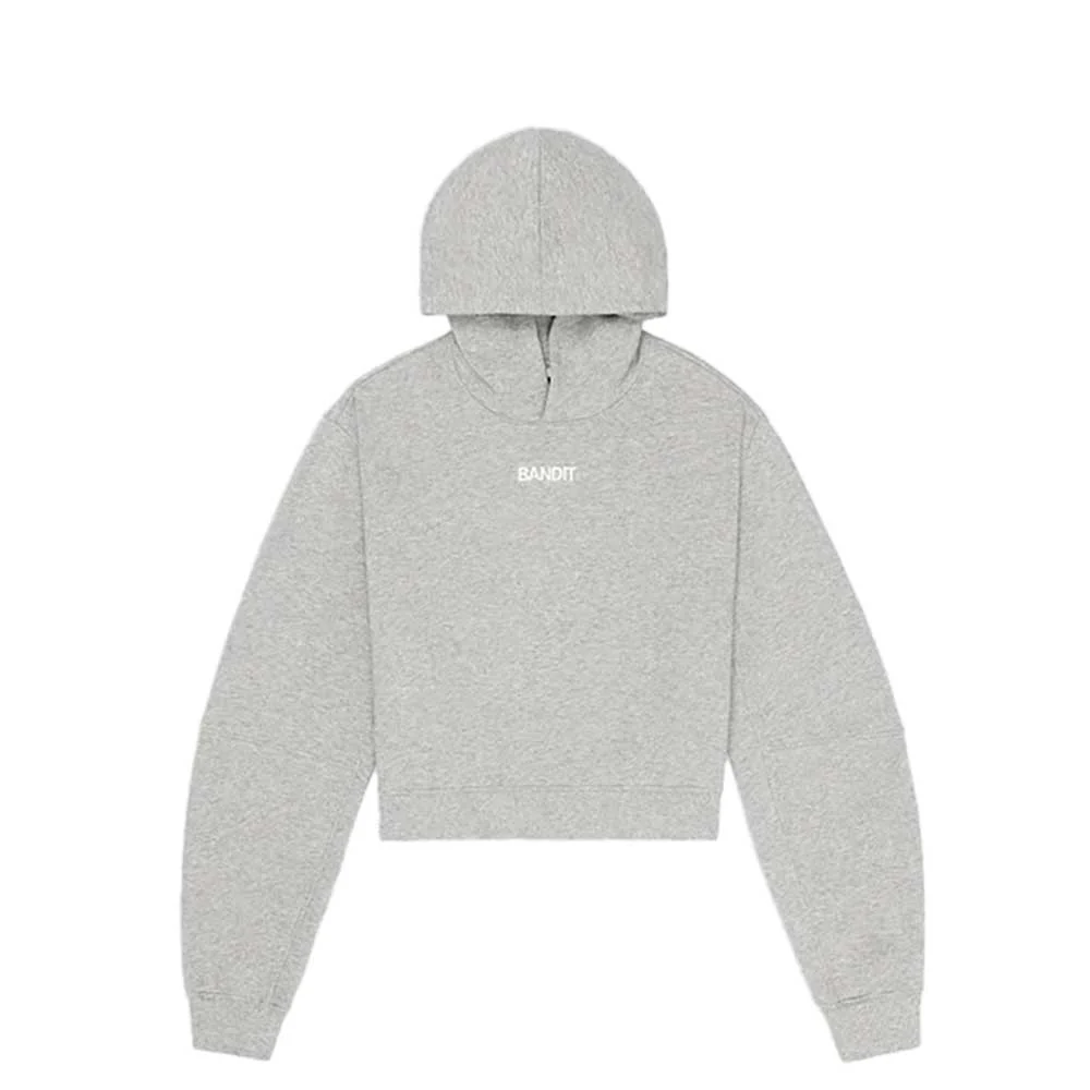 Women's Cotton Fleece Cropped Hoodie - Heather Grey