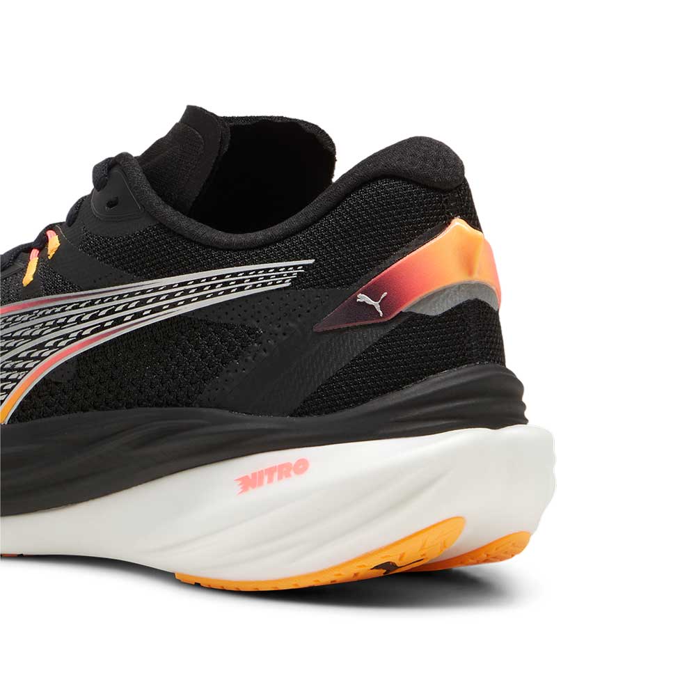 Women's Deviate Nitro 3 Running Shoes - PUMA Black-Sunset Glow-Sun Stream - Regular (B) - Image 7