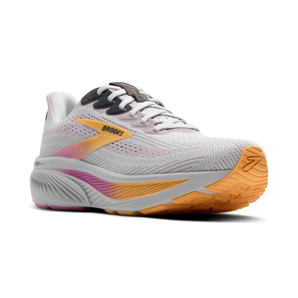 Women's Ghost 17 Running Shoe - Oyster/Apricot/Pink - Wide (D) - Image 2