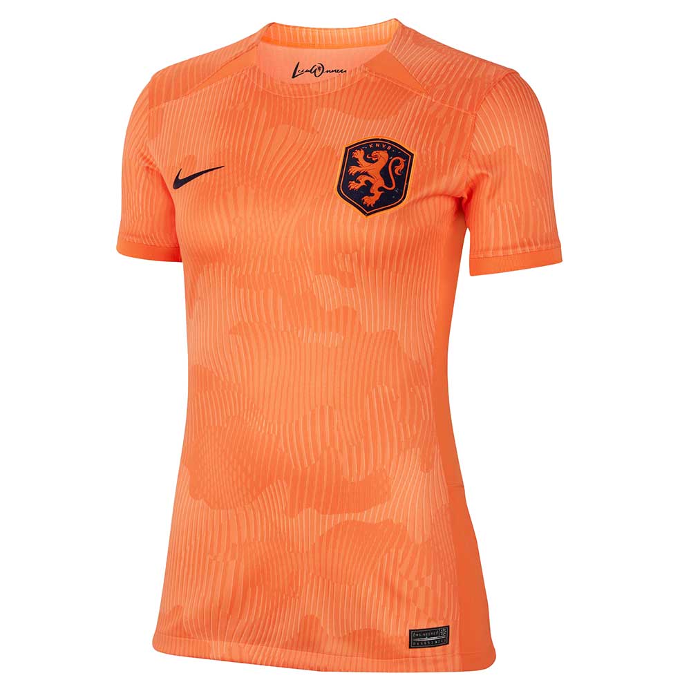 Women's Netherlands DF Home Short Sleeve Stadium Jersey - Cone/Blackened Blue