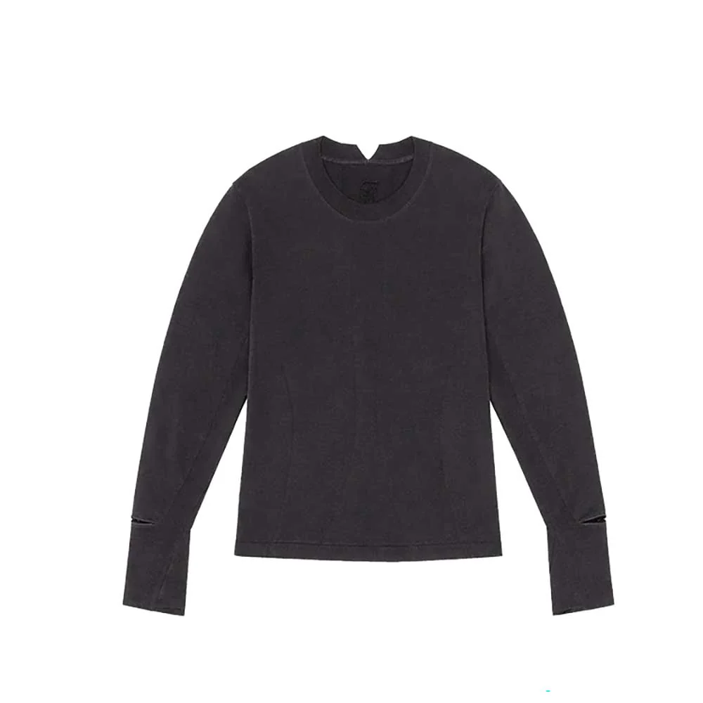 Women's Long Sleeve Wool Seamless Top - Shadow