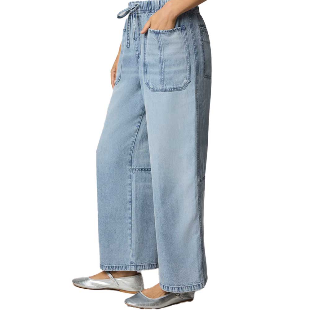 Women's Lounge Denim Straight Pant - Medium Wash - Image 3