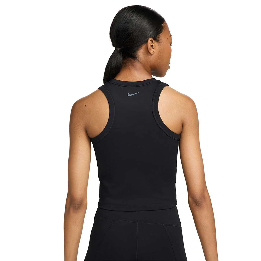 Women's Nike One Fitted Dri-FIT Crop Tank - Black - Image 2