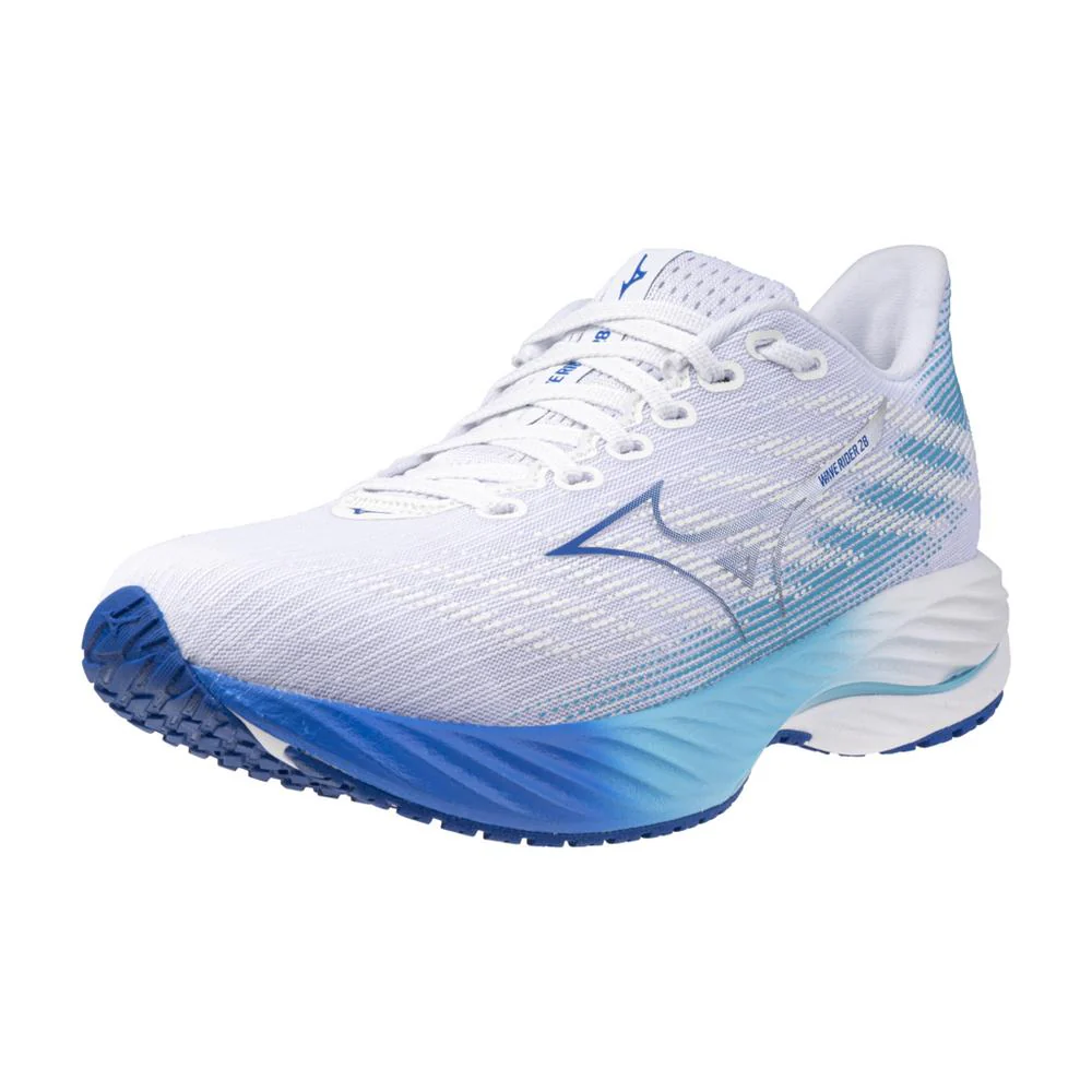 Women's Wave Rider 28 Running Shoe - White/ Mugen Blue - Regular (B) - Image 7