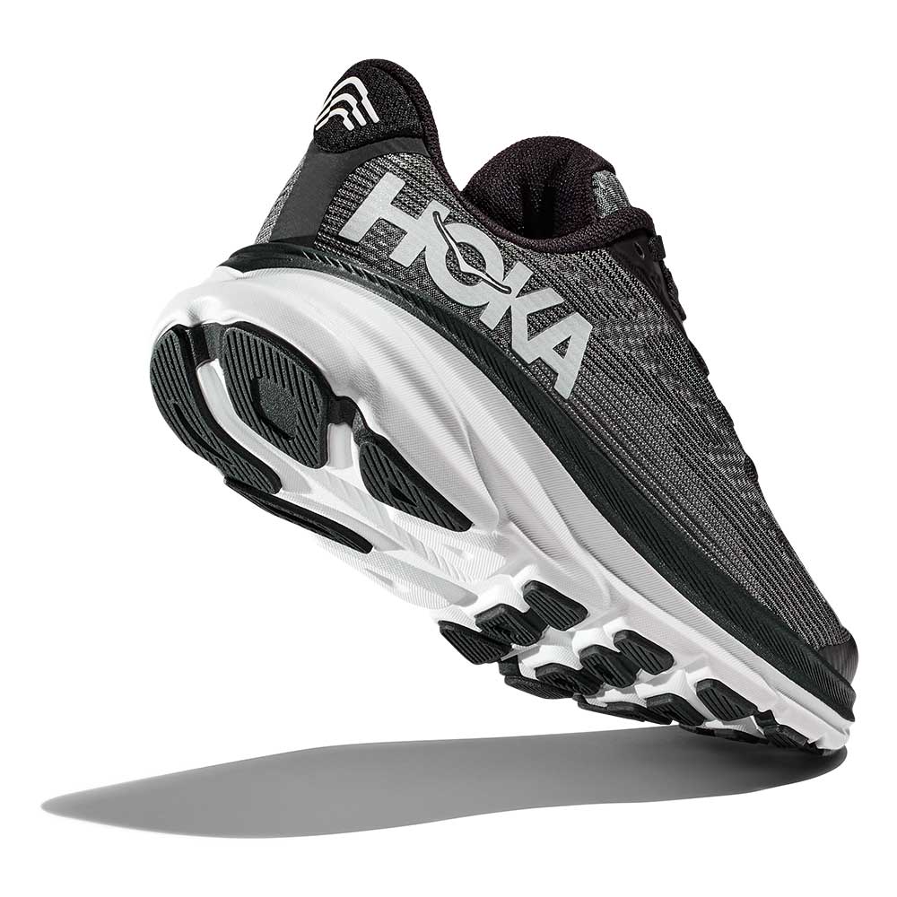 Youth Clifton 9 Running Shoe - Black/White - Regular (D) - Image 5